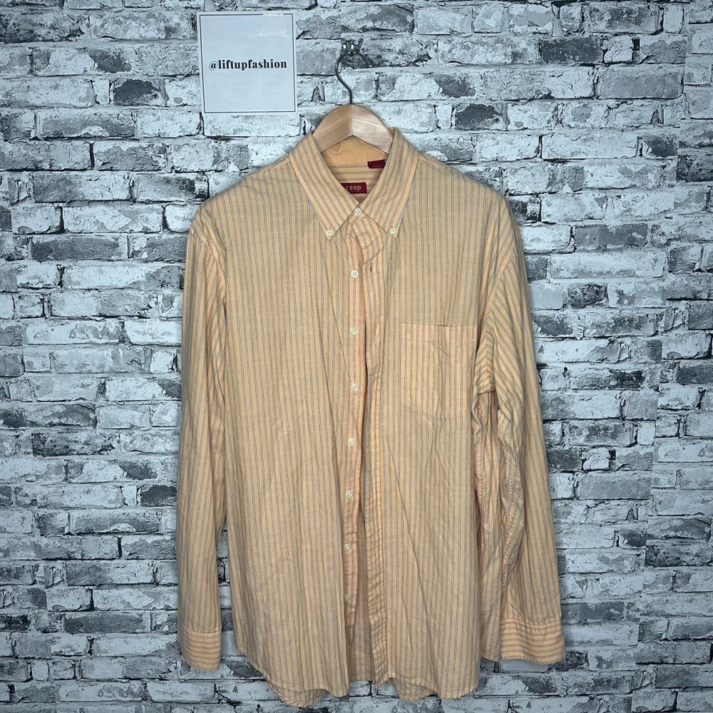 EUC Izod Luxury Sport Men's Striped Button Down Shirt Size XL Tall (RN 36543)